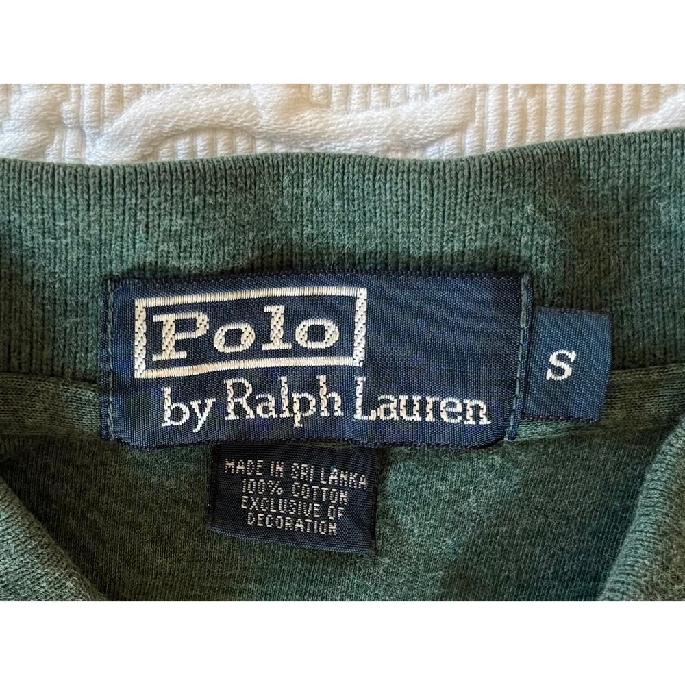 Polo Ralph Lauren Mens Green Scotch Pine Heather Cotton Mesh Polo Shirt Size S - Picture 5 of 10